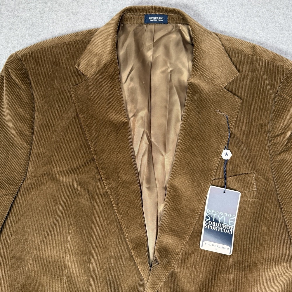 New Saddlebred Brown Corduroy Sport Coat Casual Blazer Men's Size 42 Short NWT - Picture 2 of 12